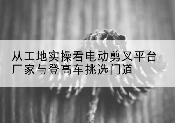 龙湖电动剪叉升降平台厂家-从工地实操看电动剪叉平台厂家与登高车挑选门道